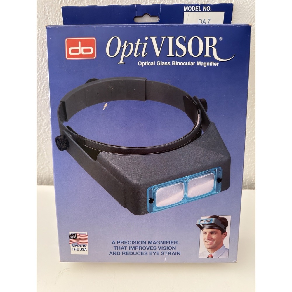 DO Optivisor DA7 Optical Glass Binocular Magnification Visor - NEW Made In USA